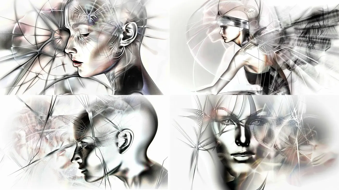 Ethereal Monochrome Dreamscape with Surreal Overtones - Midjourney sref style
