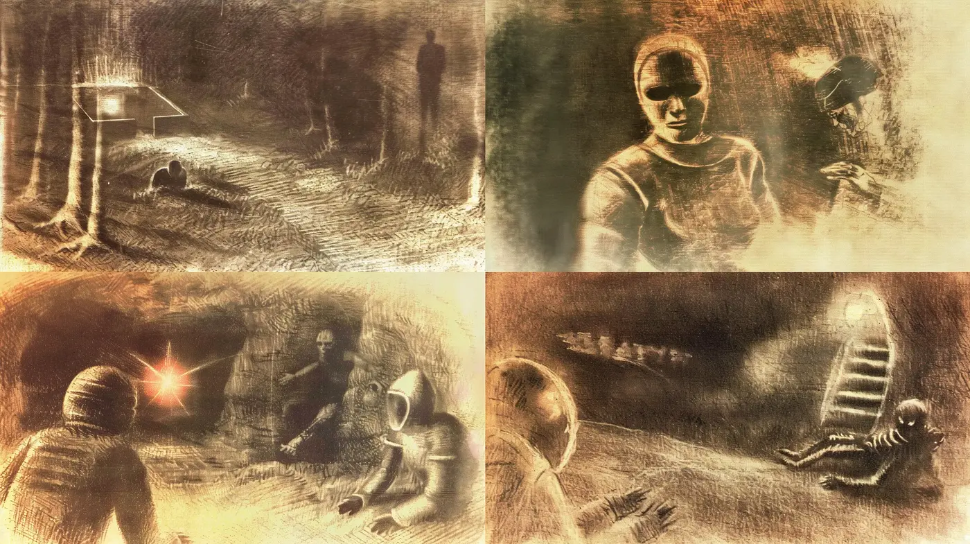 Ethereal Sepia Dreamscape: A Fusion of Surrealism and Aged Textures - Midjourney sref style