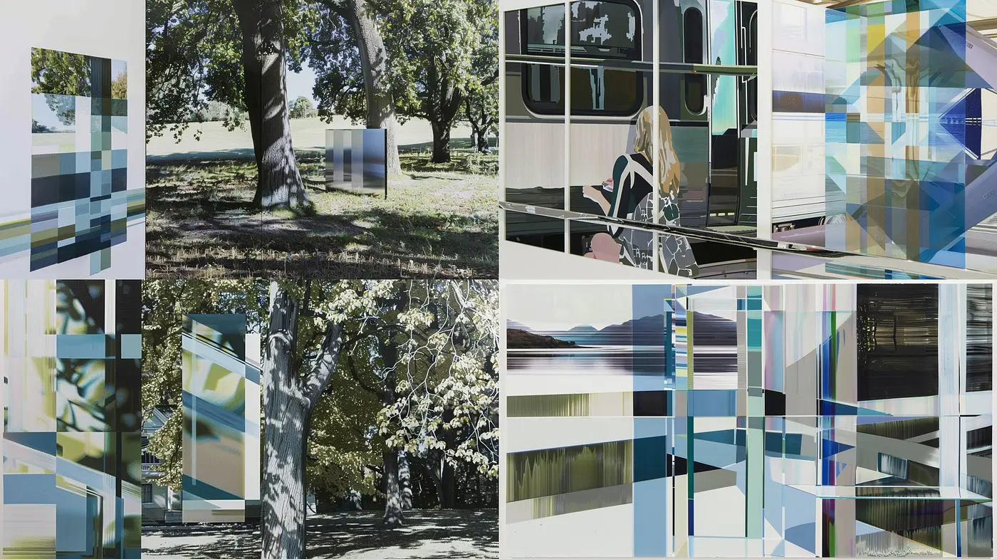 Geometric Abstraction in Nature and Urban Settings - Midjourney sref style