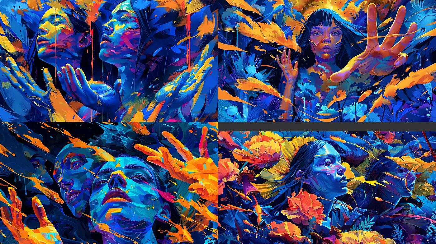Vibrant Ethereal Dreamscape: A Fusion of Vivid Colors and Expressive Brushwork - Midjourney sref style