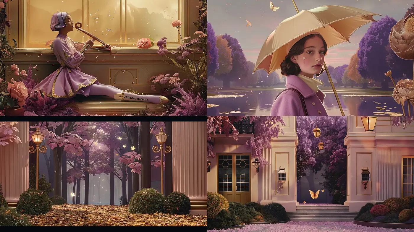 Lavender Twilight: A Dreamlike Fusion of Elegance and Whimsy - Midjourney sref style