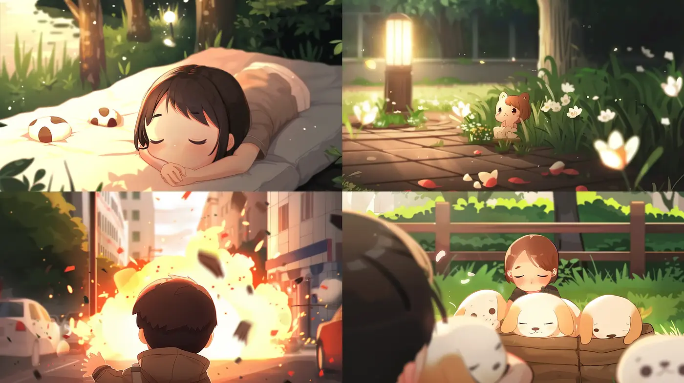 Serene Storybook Illustrations with a Charming Anime Essence - Midjourney sref style