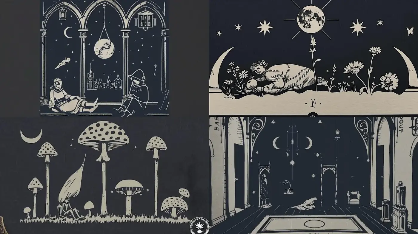 Ethereal Dreamscape Inspired by Mystical Themes and Nature - Midjourney sref style