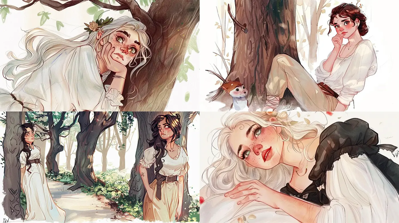 Enchanted Forest Whimsy: A Storybook Watercolor Series - Midjourney sref style