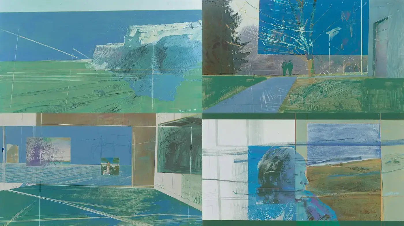 Contemporary Abstract Landscapes with a Nostalgic Essence - Midjourney sref style