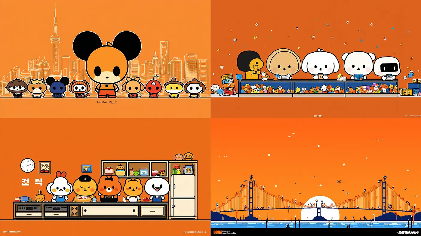 Playful and Whimsical Cartoon Aesthetic with Vibrant Colors - Midjourney sref style