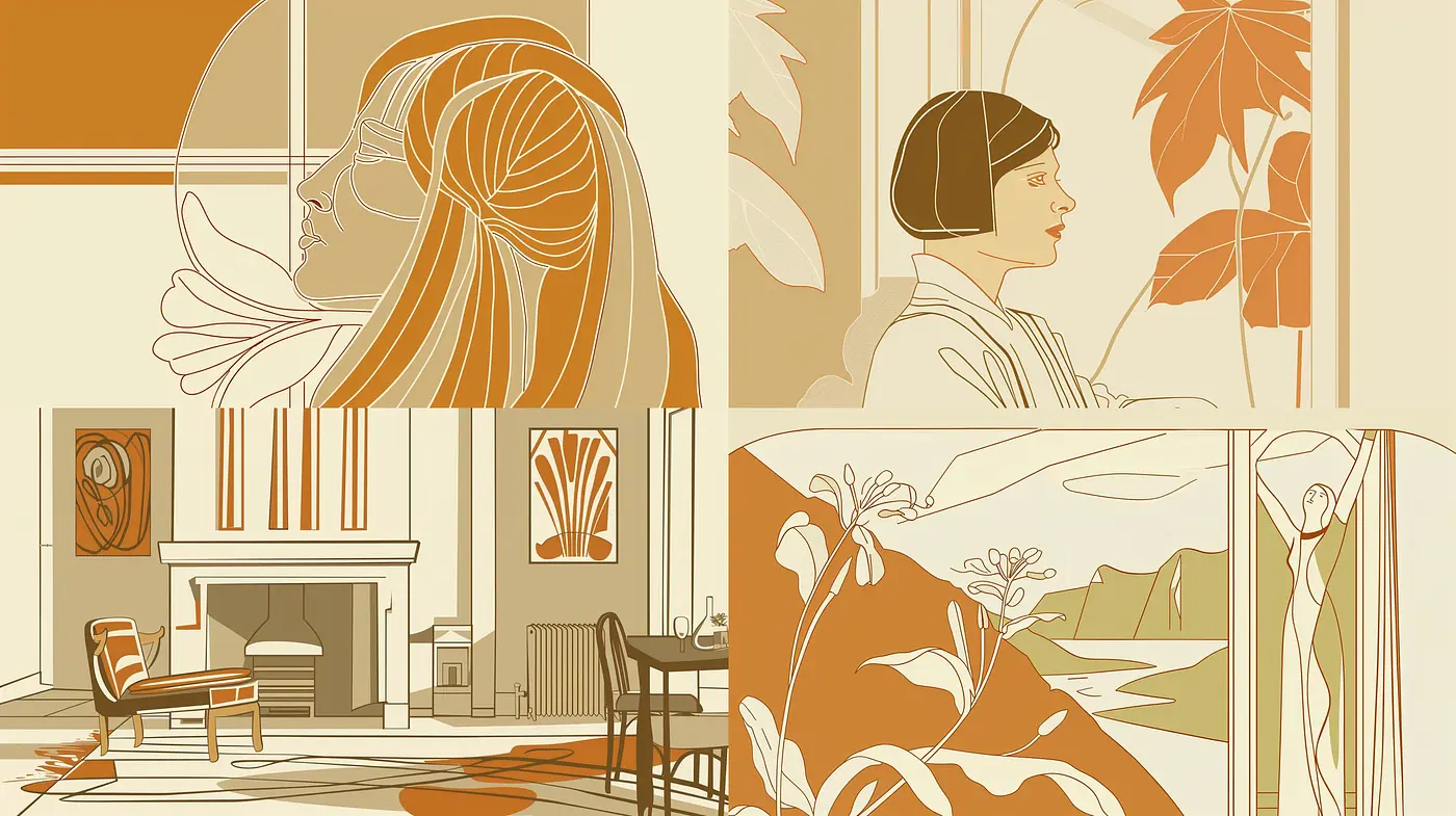 Consistent Earth-Toned Elegance in Stylized Artistic Expression - Midjourney sref style