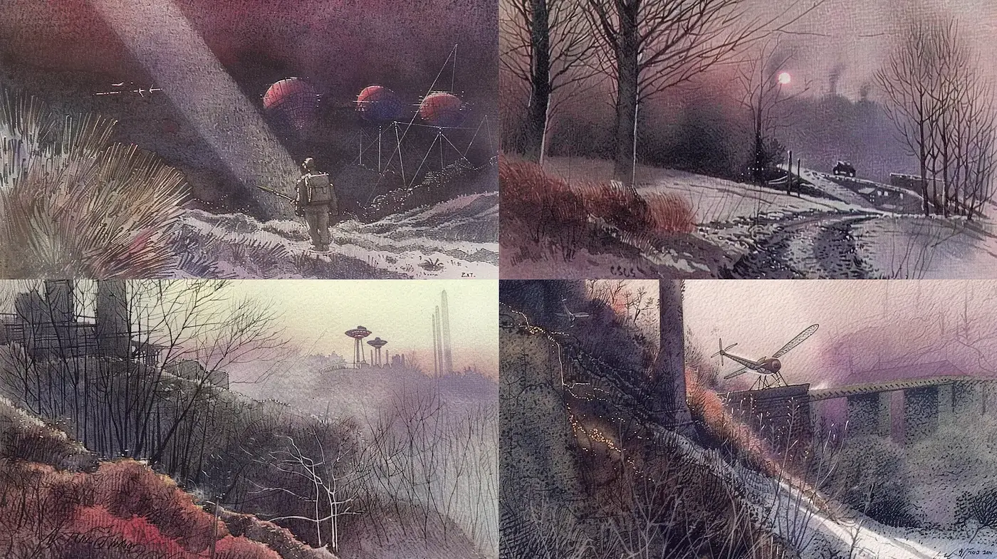 Moody Atmospheric Renderings with a Hint of Surrealism - Midjourney sref style