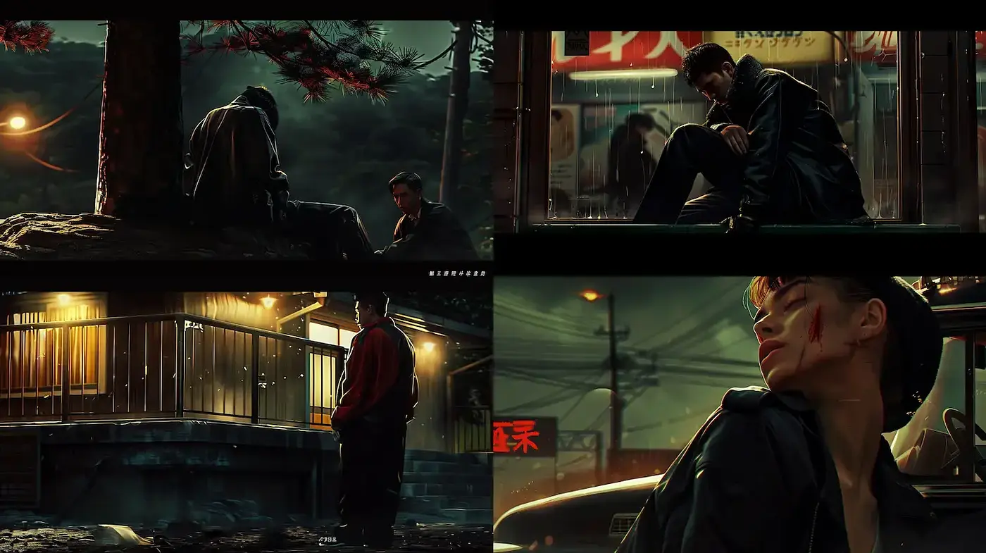 Dramatic Urban Noir with a Cinematic Touch - Midjourney sref style