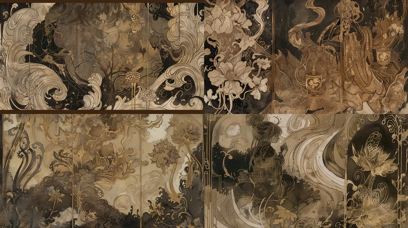 Vintage Ethereal Flourish: A Fusion of Elegance and Decay - Midjourney sref style
