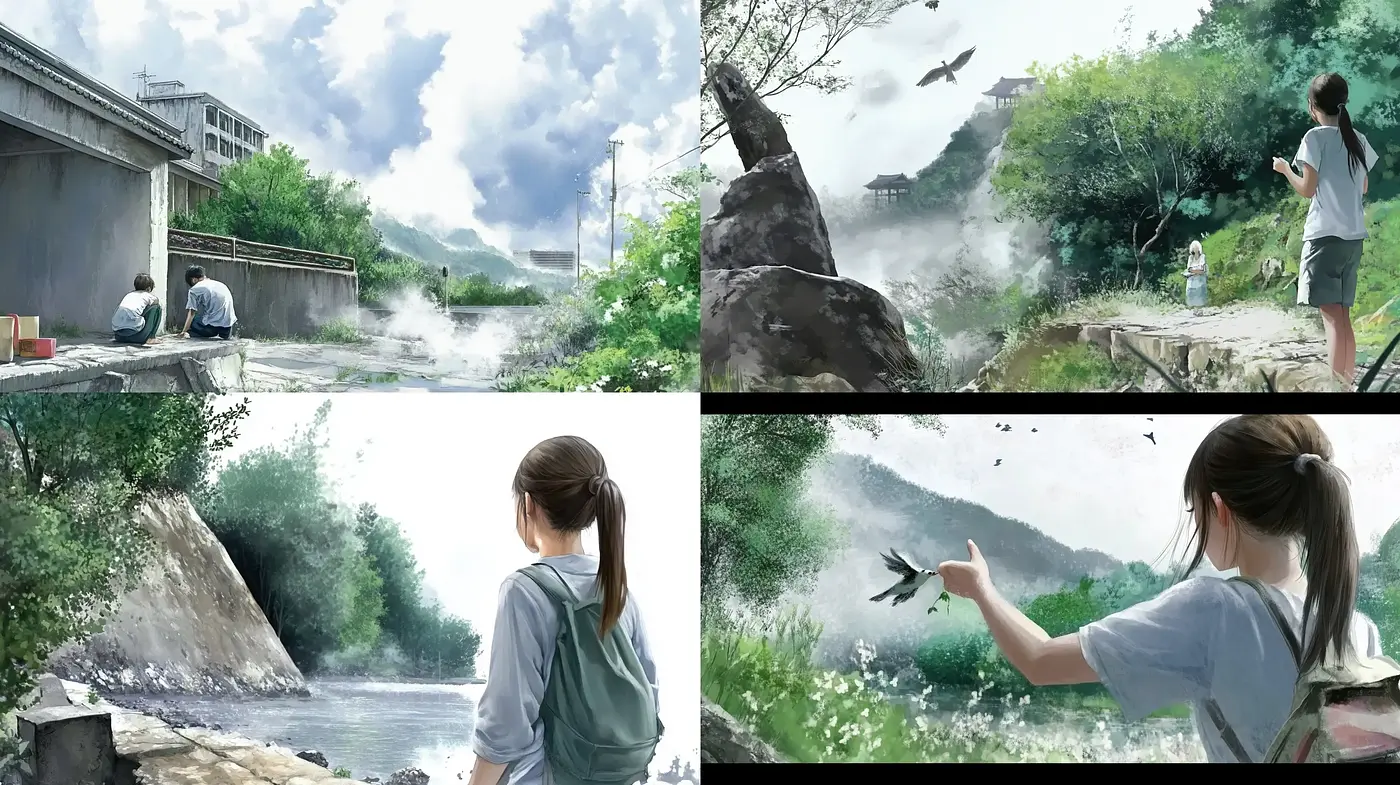 Serene whispers of nature in ethereal light - A study of tranquility - Midjourney sref style