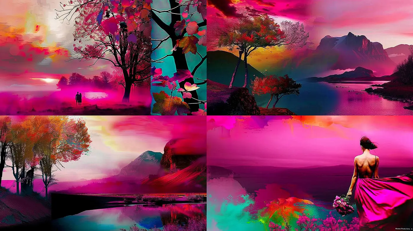 Ethereal Twilight: A Vivid Dreamscape Fusion - Midjourney sref style