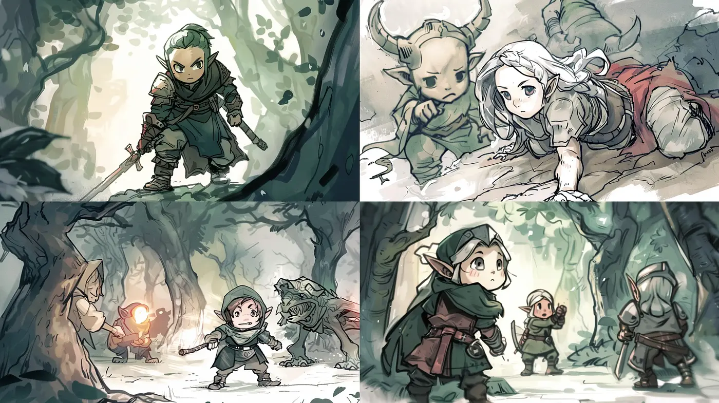 Fantasy-Inspired Enchanted Illustrations with Consistent Earthy Tones - Midjourney sref style