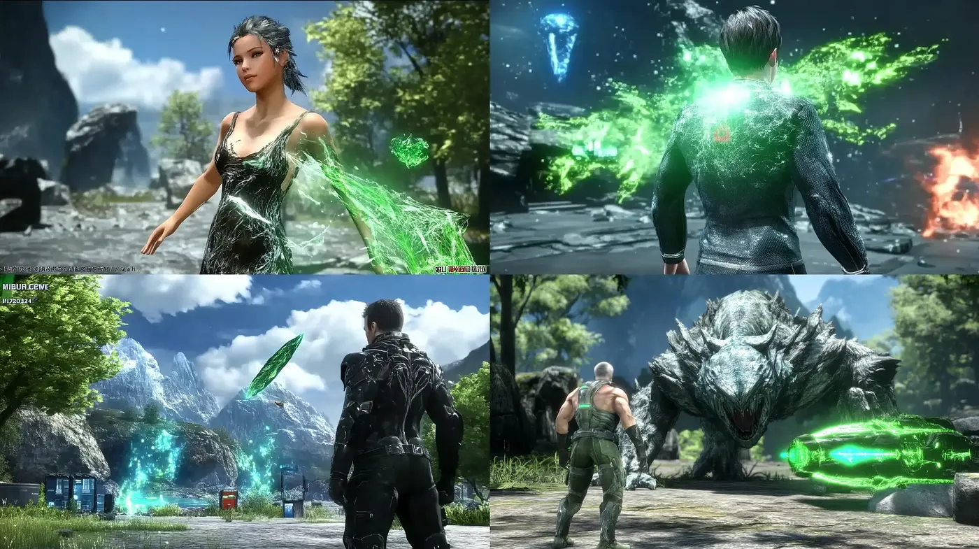 Emerald Fantasy: A Cohesion of Vivid Greens and Cinematic Realism - Midjourney sref style
