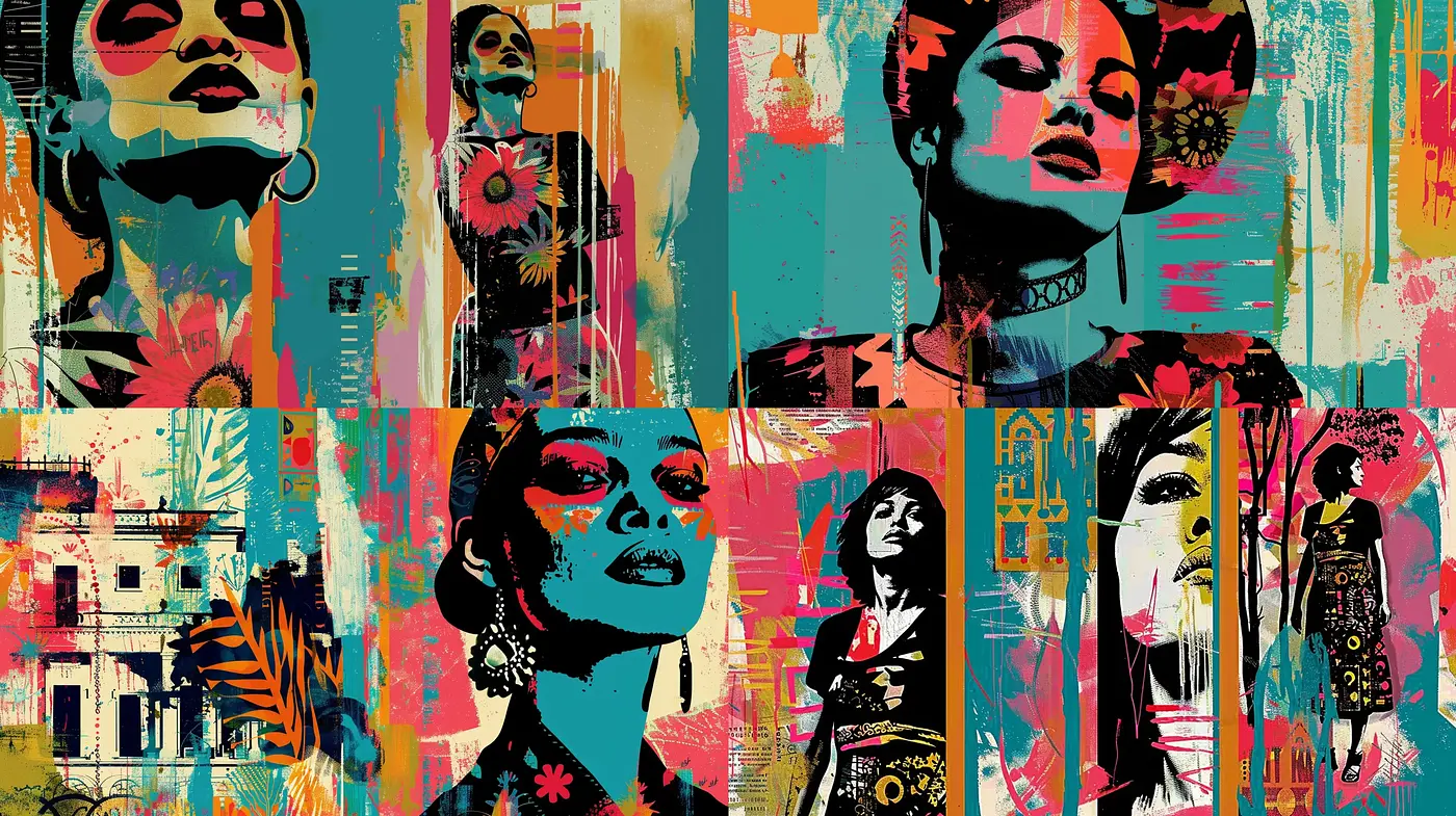 Vibrant Urban Pop Art Fusion with Bold Graphic Elements - Midjourney sref style