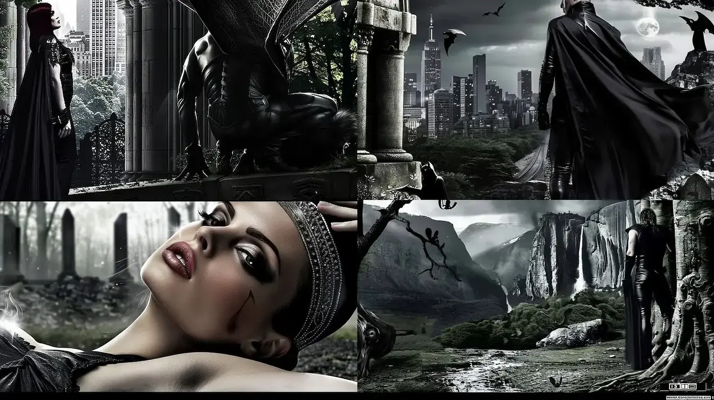 Dark and Ethereal Gothic Fantasy Aesthetic with Surreal Elements - Midjourney sref style