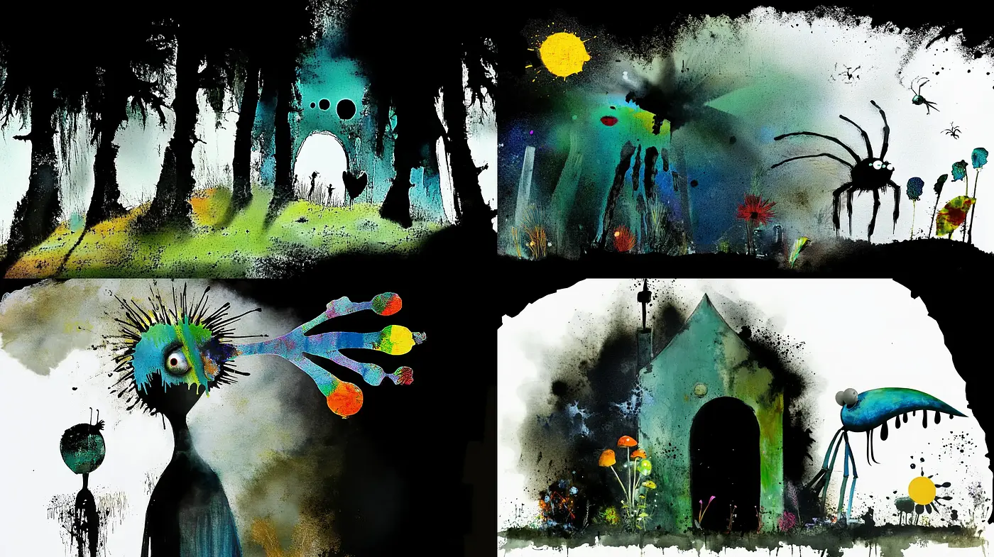 Dreamlike Whimsy: An Abstract Watercolor Exploration - Midjourney sref style