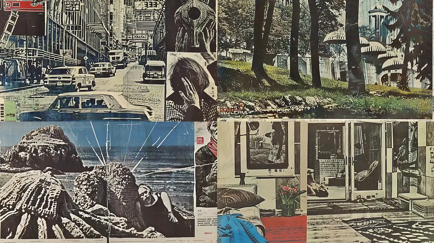 Retro Collage with Mixed Media and a Cinematic Vibe - Midjourney sref style