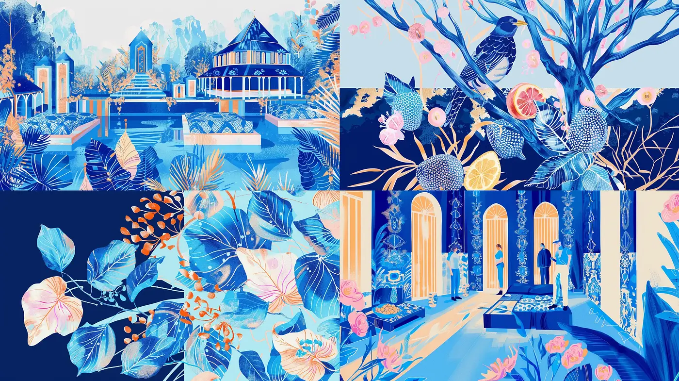 Twilight Serenity in Enchanted Botanical Gardens - Midjourney sref style