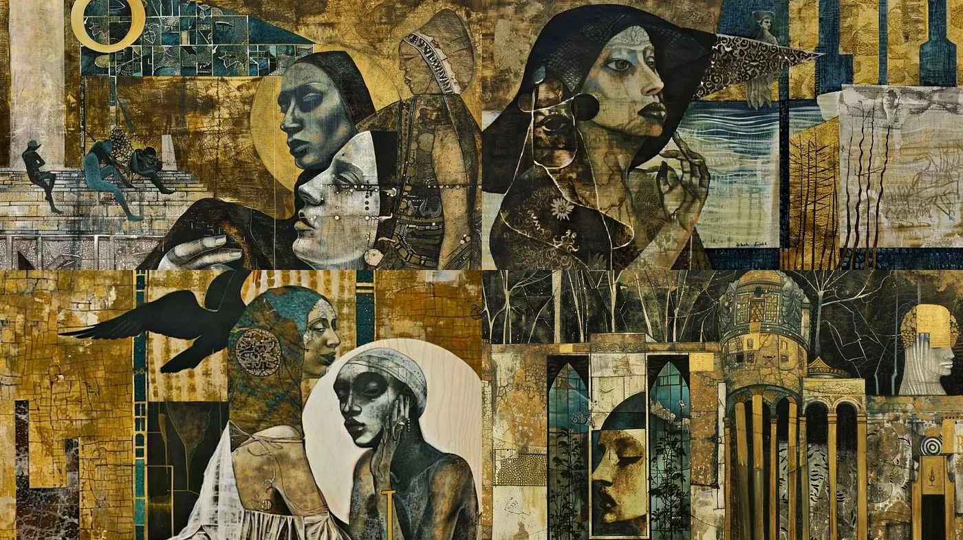 Tapestry of Time: An Eclectic Fusion of Vintage Photorealism and Surrealist Fantasy - Midjourney sref style
