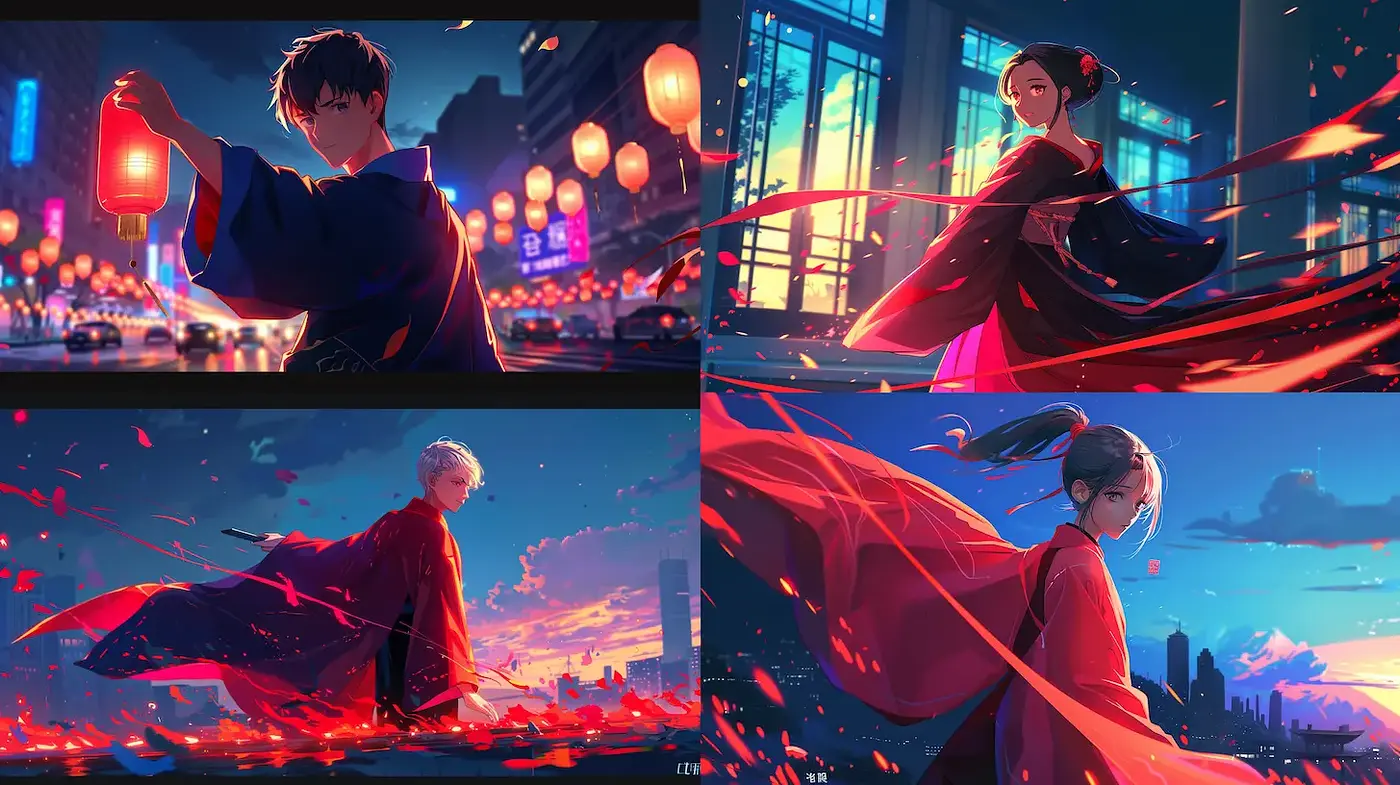 Dynamic and Luminous Contemporary Japanese Aesthetic with Fluid Movement - Midjourney sref style