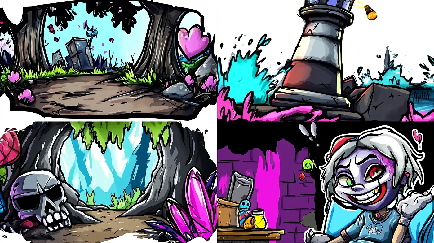 Vibrant Comic-inspired Artwork with Bold Contrasts and Dynamic Expressiveness - Midjourney sref style