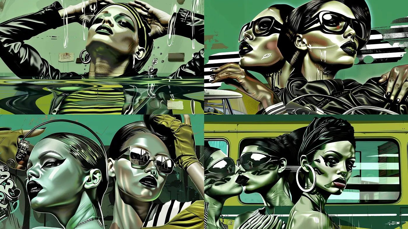 Futuristic Nostalgia: Aesthetic Synthesis of Retro and Cyberpunk Influences - Midjourney sref style