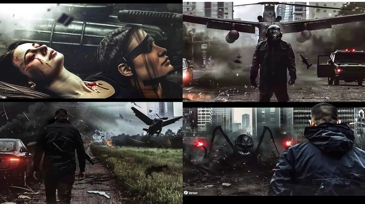 Gritty Cinematic Apocalypse: An Homage to Dark Sci-Fi Visual Storytelling - Midjourney sref style