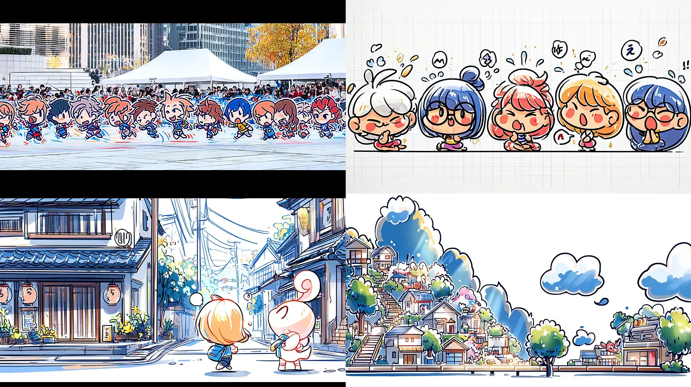 Whimsical and Colorful Cartoon-style Illustrations with Playful Character Designs - Midjourney sref style