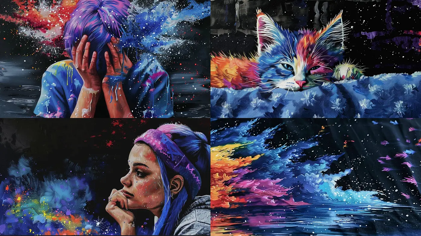 Cosmic Brushstrokes: An Exploration of Vivid Textures and Ethereal Moods - Midjourney sref style