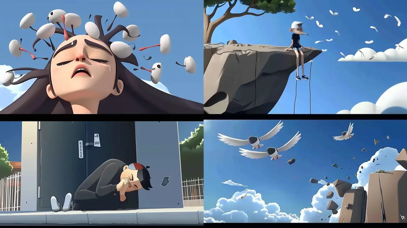 Stylized, whimsical storytelling with surreal elements - Midjourney sref style