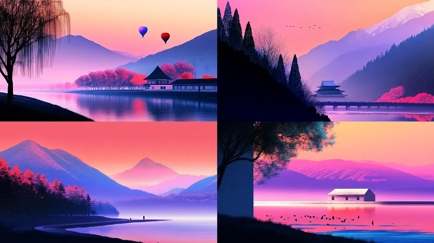 Serene Twilight Hues: A Homage to Ethereal Landscapes - Midjourney sref style