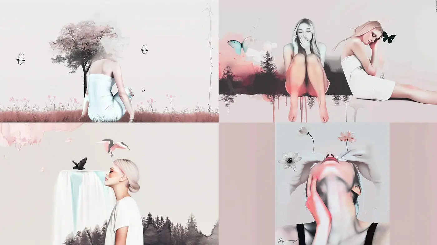 Ethereal Dreamscape and Surrealist Soft Tones - Midjourney sref style