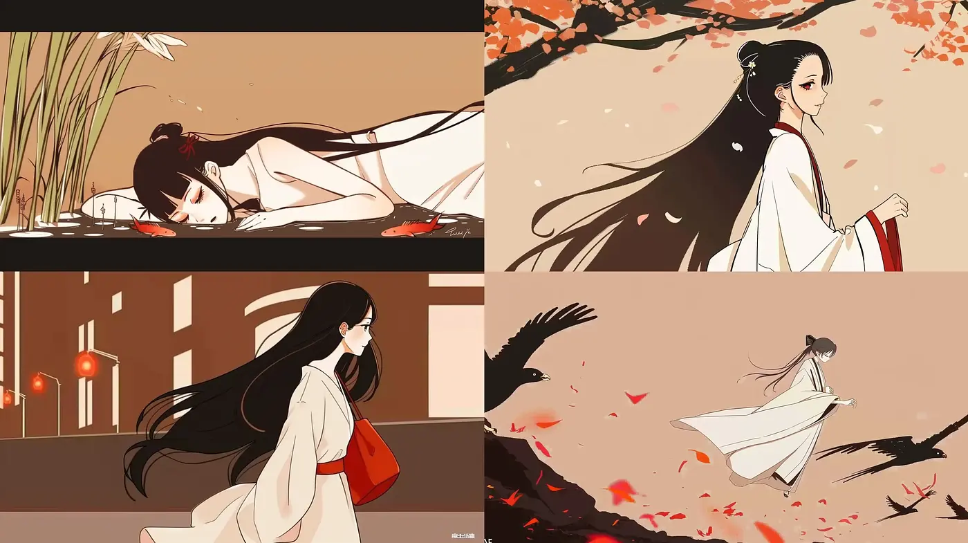 Ethereal Elegance: A Harmonious Blend of Anime-Inspired Tranquility and Traditional Japanese Aesthetics - Midjourney sref style