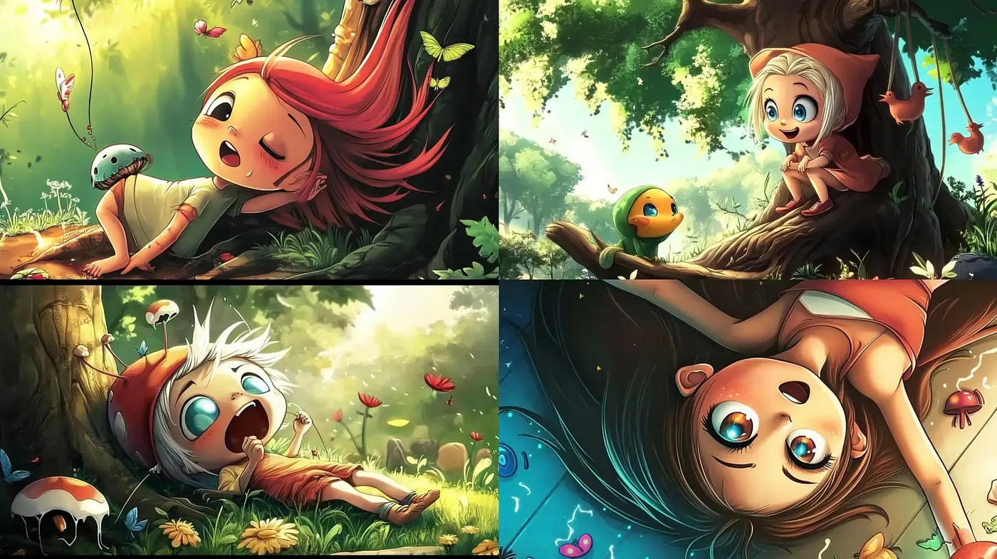 Enchanted Forest Whimsy: A Fusion of Vivid Storybook Charm - Midjourney sref style
