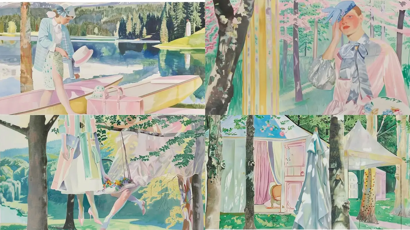 Pastel Serenity in Idyllic Settings: A Nod to Post-Impressionist Sensibilities - Midjourney sref style