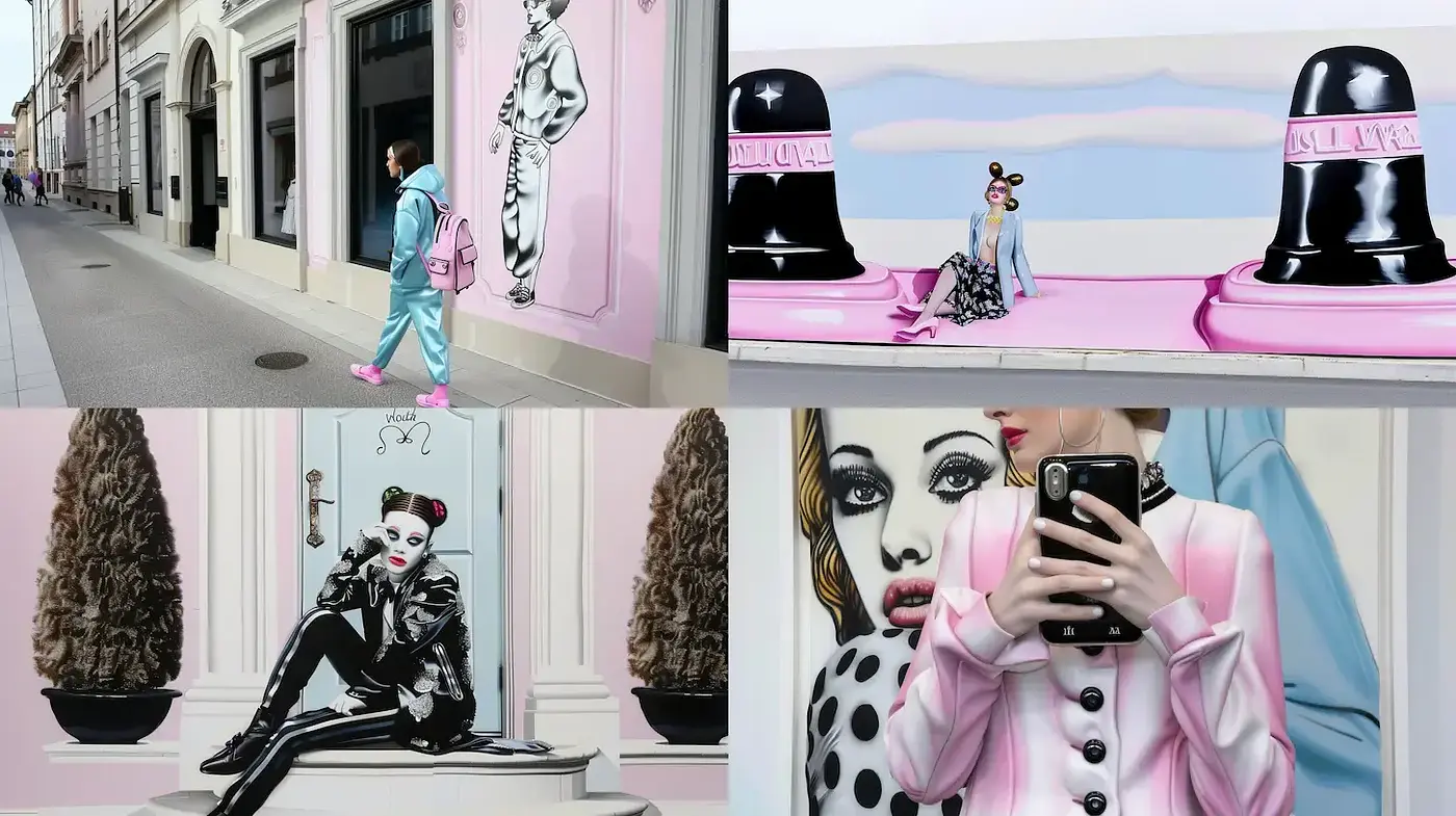 Contemporary Street Art with a Bold, Fashion-Forward Aesthetic - Midjourney sref style