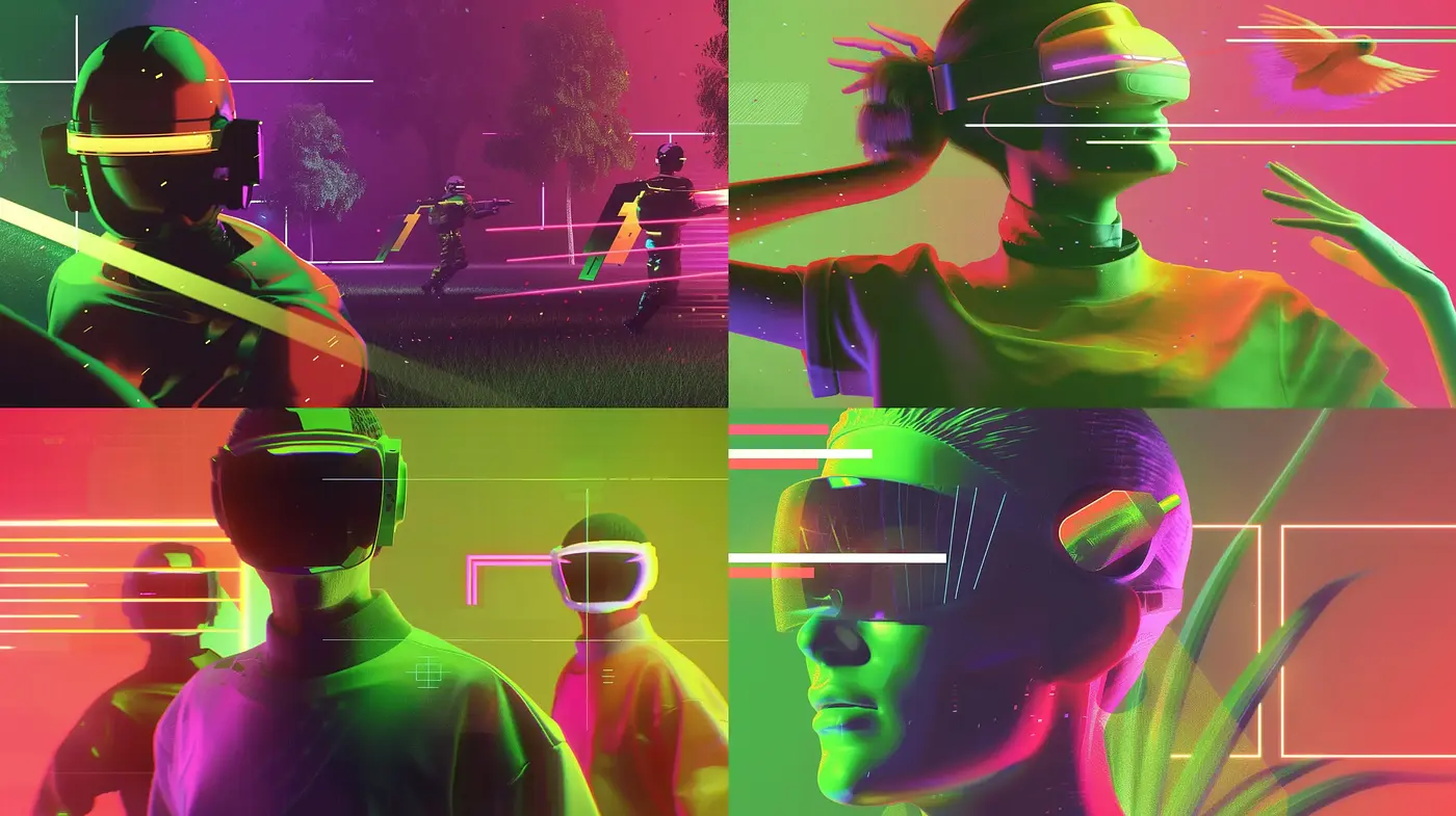 Vibrant Retrofuturistic Glitch Art - Midjourney sref style