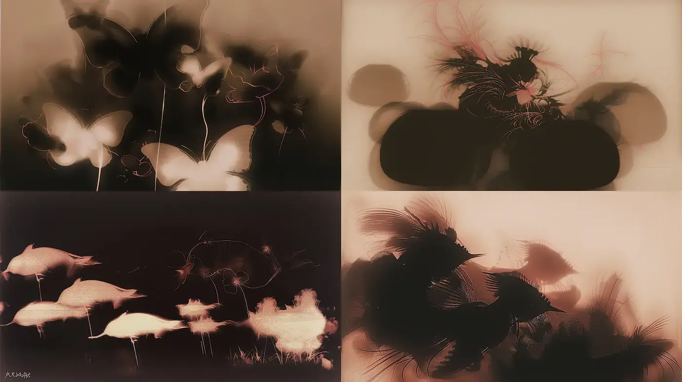 Ethereal and Dreamlike Visuals with Organic Motifs - Midjourney sref style