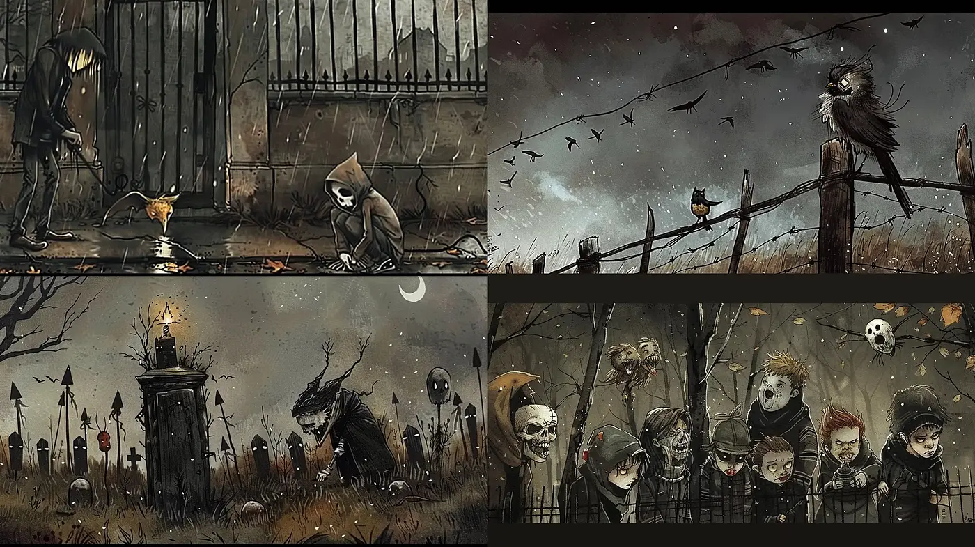Gothic Enigma: A Tenebrous Journey Through Stylized Elegies - Midjourney sref style