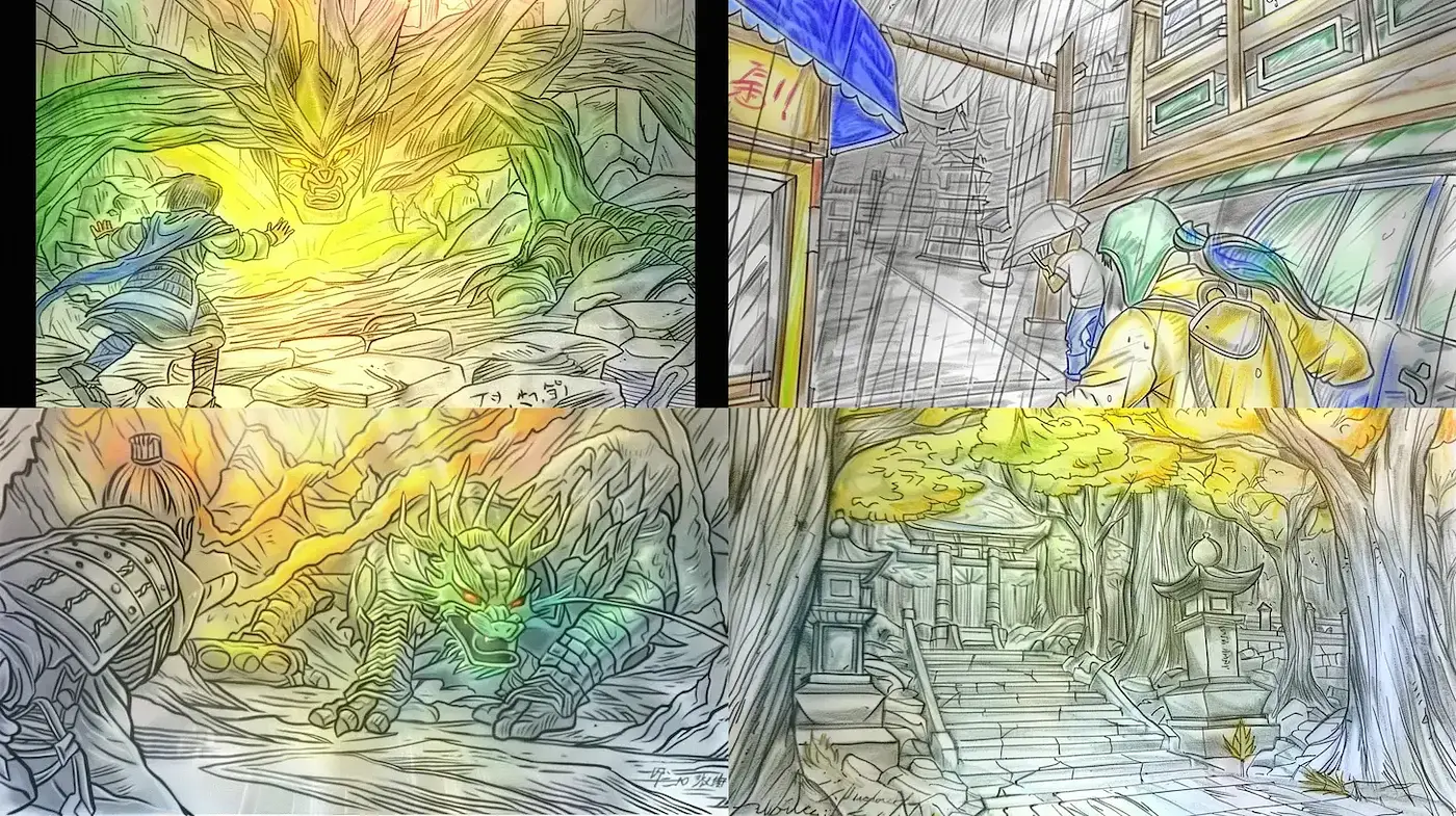 Lively and dynamic illustrations with a blend of fantasy and cultural elements - Midjourney sref style