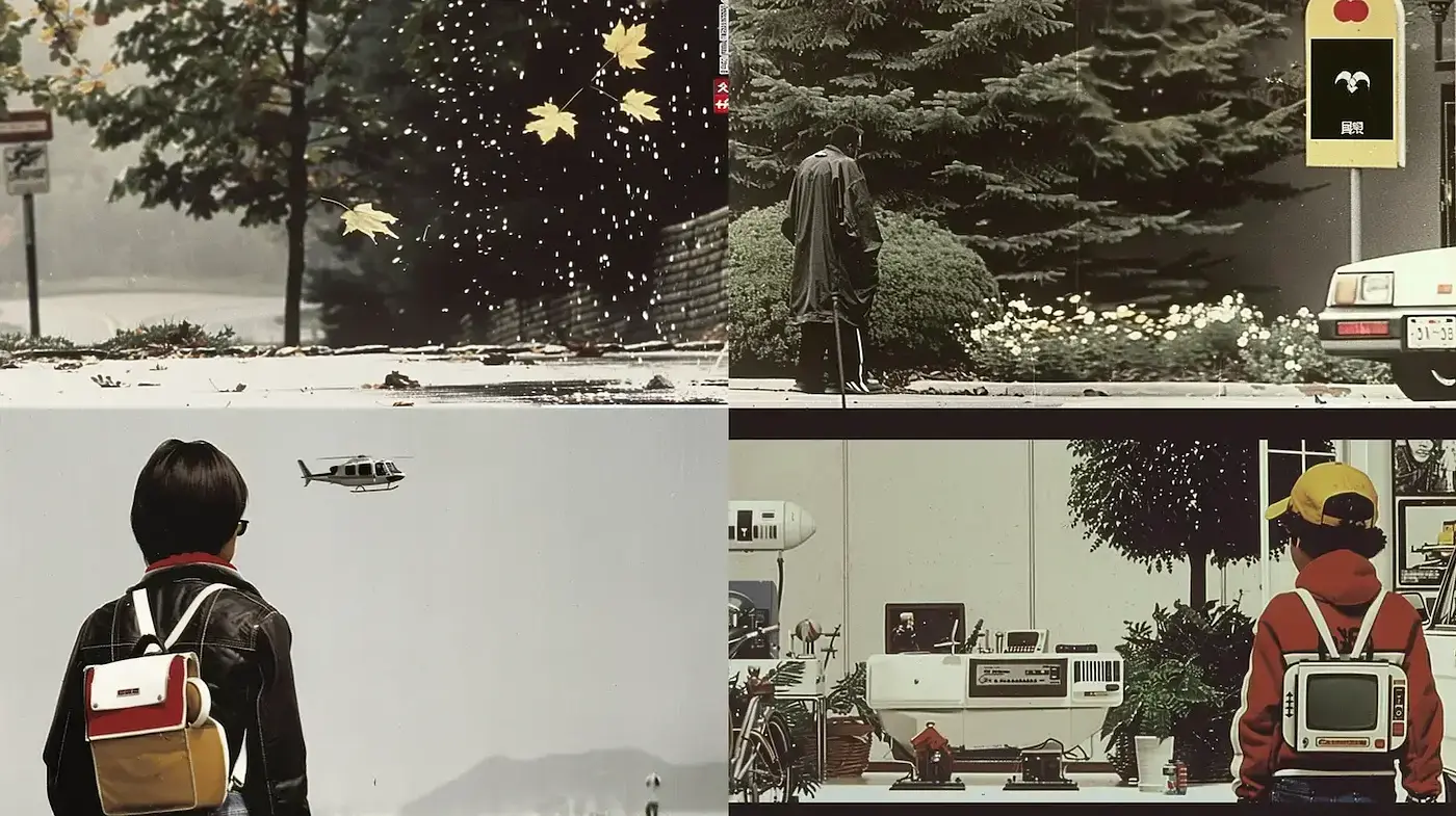 Melancholic Retrofuturism with Cinematic Overtones - Midjourney sref style