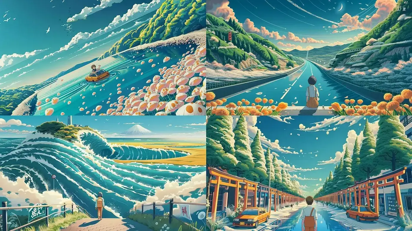 Vibrant Illustrations with a Whimsical Nature Aesthetic - Midjourney sref style