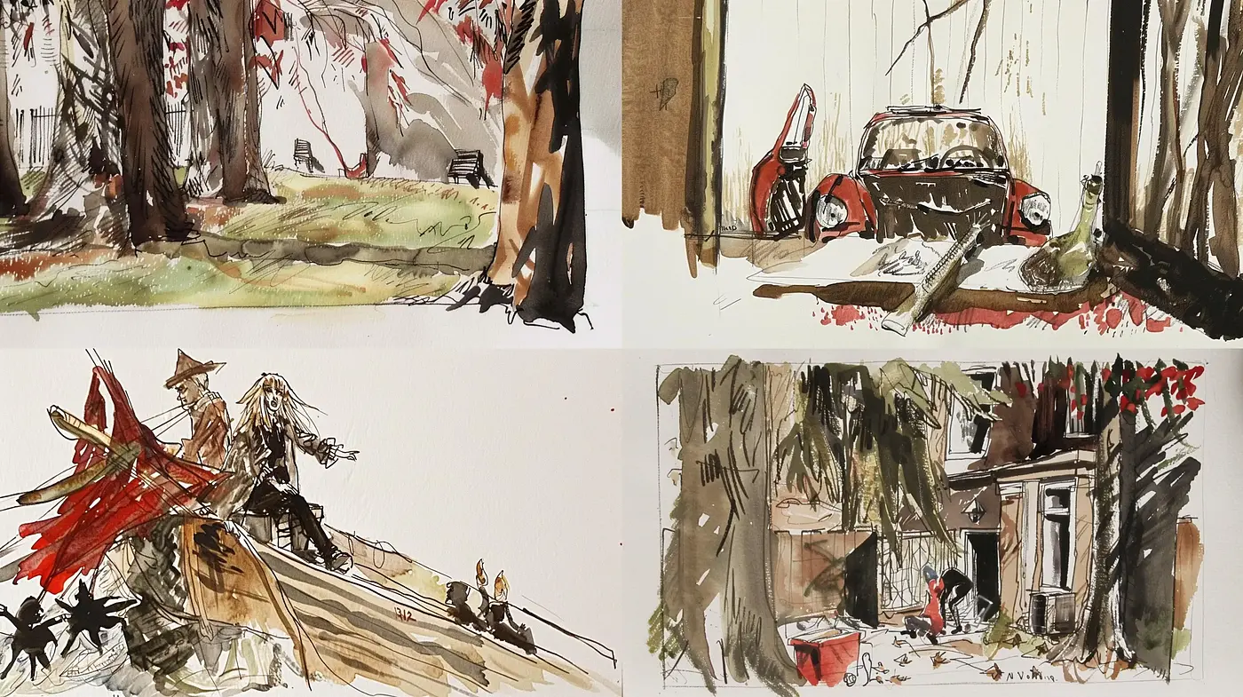 Whimsically Expressive Brushwork with an Autumnal Palette - Midjourney sref style