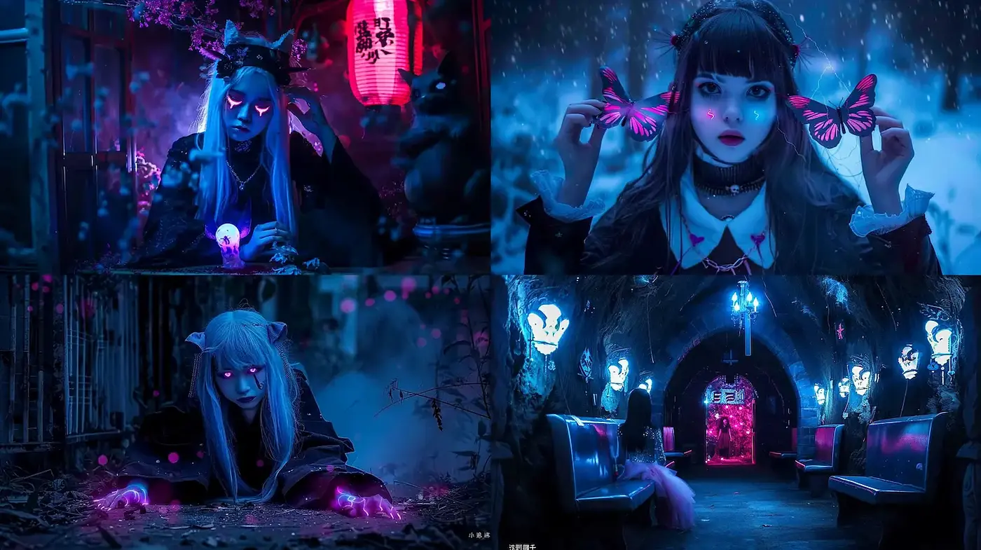 Ethereal Cyberpunk Aesthetic with Surreal Elements - Midjourney sref style