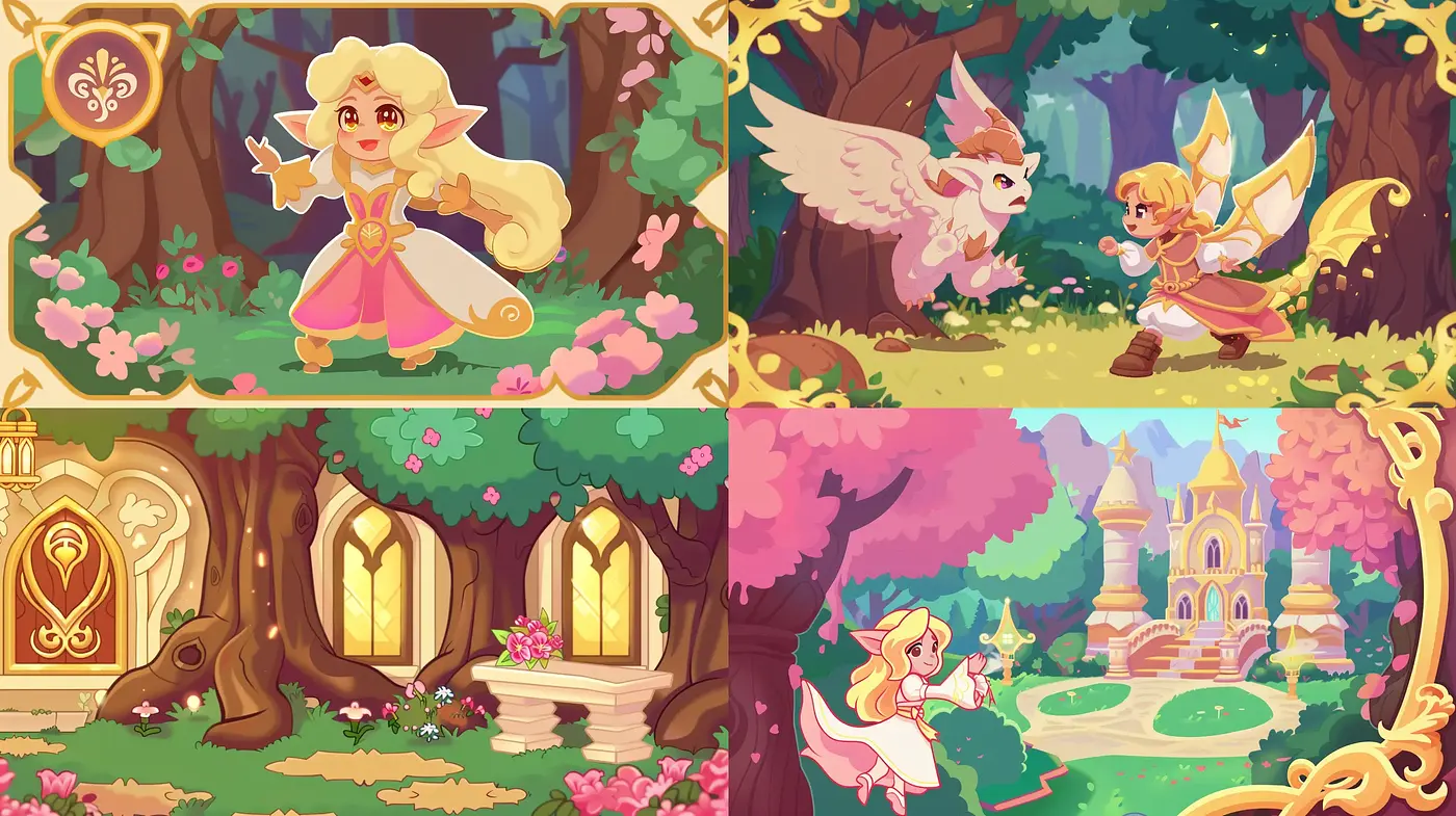 Enchanted Forest Whimsy: A Consistent Tale of Magical Hues and Fairy-Tale Warmth - Midjourney sref style