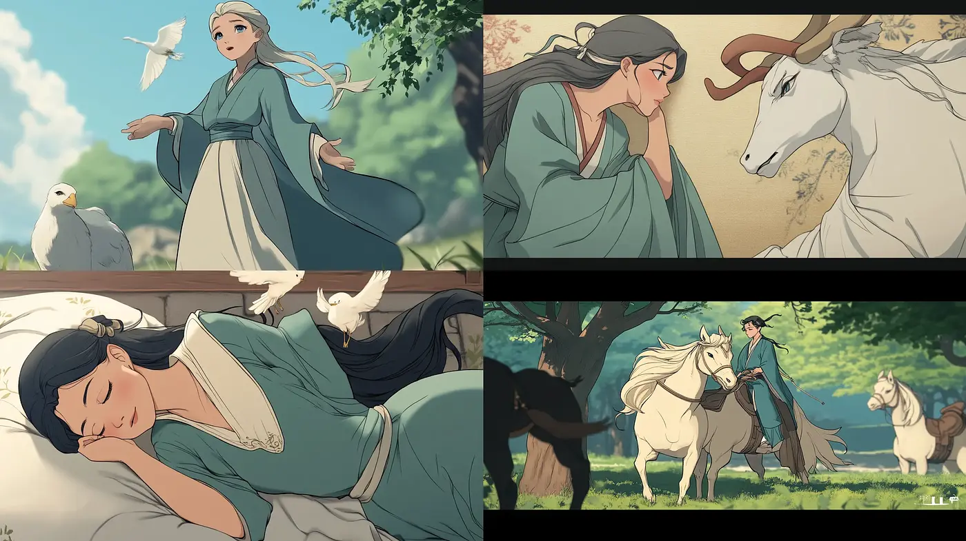 Enchanting Serenity in Stylized Pastoral Art - Midjourney sref style