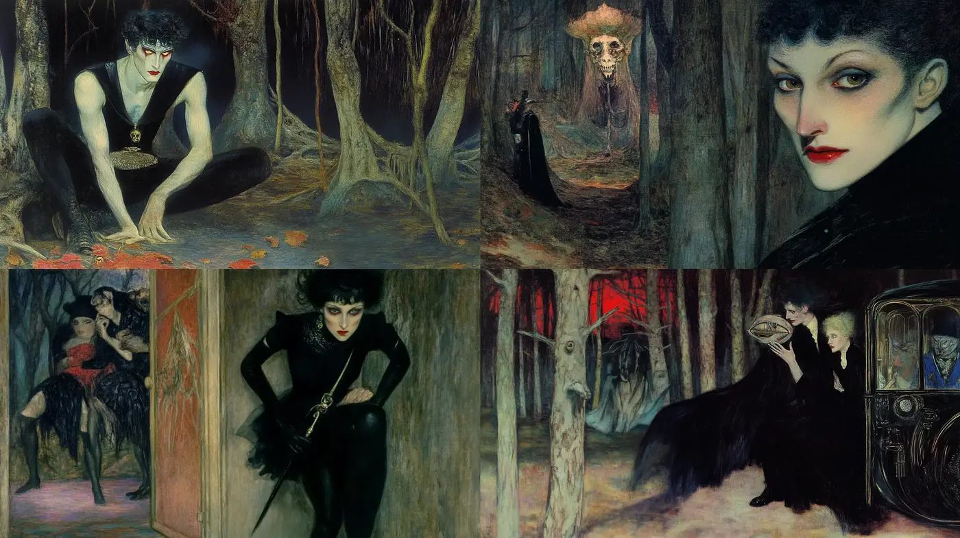 Gothic Enchantment with a Surrealist Touch - Midjourney sref style