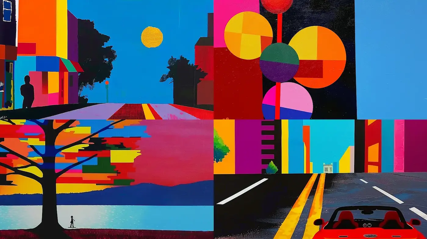 Vibrant Geometric Expressionism with a Contemporary Flair - Midjourney sref style