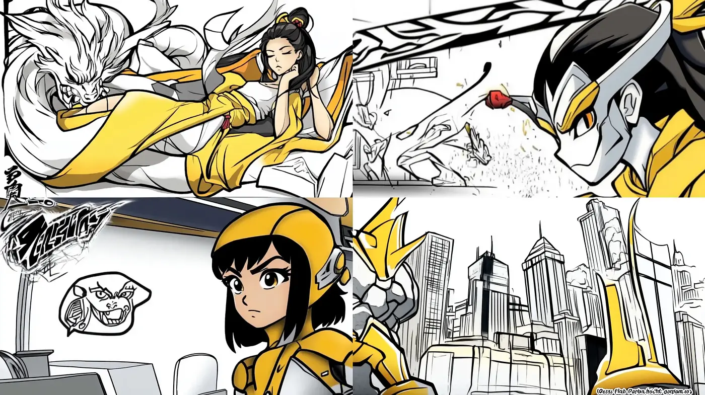 Dynamic Manga-Inspired Digital Illustration Collection - Midjourney sref style